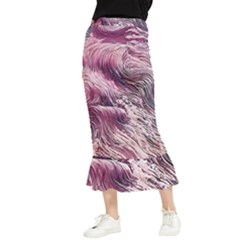 Abstract Pink Ocean Waves Maxi Fishtail Chiffon Skirt by GardenOfOphir