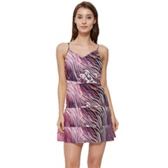 Abstract Pink Ocean Waves Short Frill Dress by GardenOfOphir