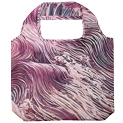 Abstract Pink Ocean Waves Foldable Grocery Recycle Bag by GardenOfOphir