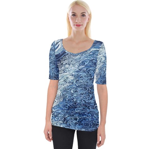 Waves Of The Ocean Wide Neckline Tee by GardenOfOphir