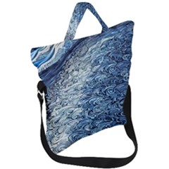 Waves Of The Ocean Fold Over Handle Tote Bag by GardenOfOphir