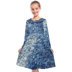 Waves Of The Ocean Kids  Midi Sailor Dress by GardenOfOphir