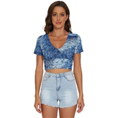 Waves Of The Ocean V-neck Crop Top by GardenOfOphir