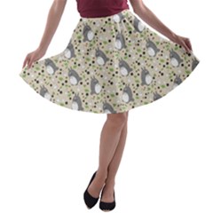 Pattern My Neighbor Totoro A-line Skater Skirt by Jancukart