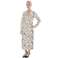 Pattern My Neighbor Totoro Velvet Maxi Wrap Dress