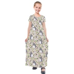 Pattern My Neighbor Totoro Kids  Short Sleeve Maxi Dress by Jancukart