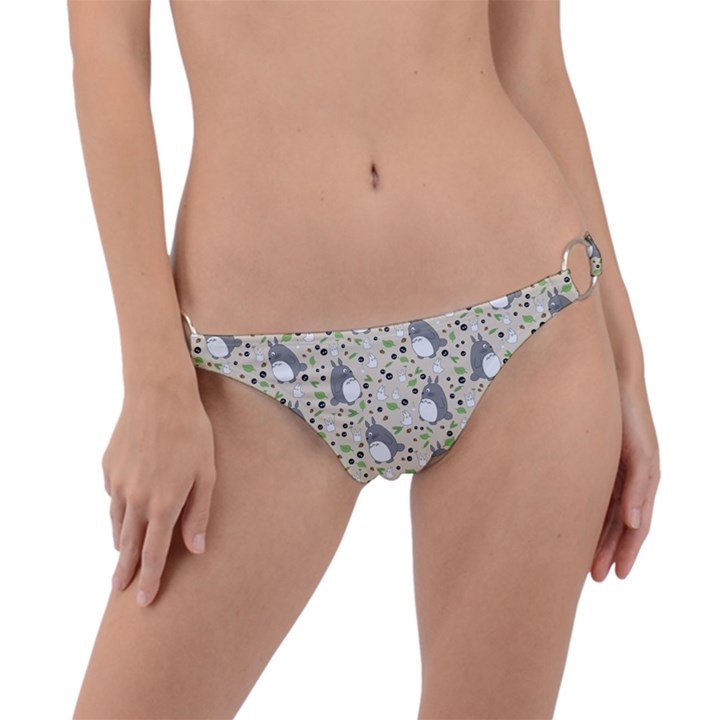 Pattern My Neighbor Totoro Ring Detail Bikini Bottoms