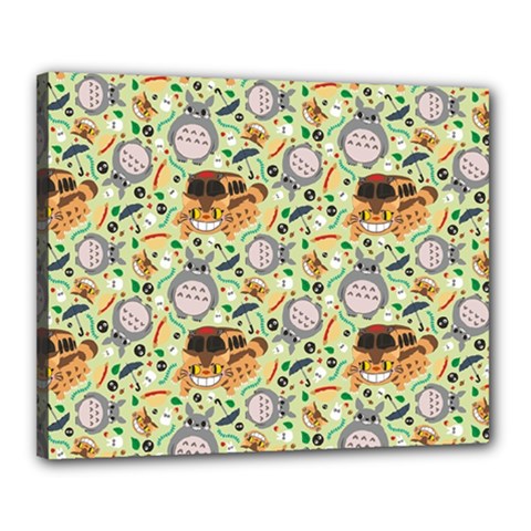 My Neighbor Totoro Pattern Canvas 20  X 16  (stretched)