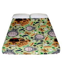 My Neighbor Totoro Pattern Fitted Sheet (queen Size)