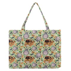 My Neighbor Totoro Pattern Zipper Medium Tote Bag