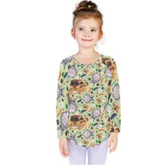 My Neighbor Totoro Pattern Kids  Long Sleeve Tee