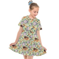 My Neighbor Totoro Pattern Kids  Short Sleeve Shirt Dress