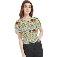 My Neighbor Totoro Pattern Butterfly Chiffon Blouse