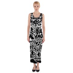 Arctic Monkeys Fitted Maxi Dress