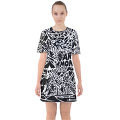 Arctic Monkeys Sixties Short Sleeve Mini Dress