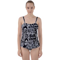 Arctic Monkeys Twist Front Tankini Set by Jancukart