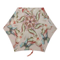 Glory Floral Exotic Butterfly Exquisite Fancy Pink Flowers Mini Folding Umbrellas by Jancukart