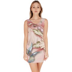 Glory Floral Exotic Butterfly Exquisite Fancy Pink Flowers Bodycon Dress by Jancukart