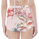 Glory Floral Exotic Butterfly Exquisite Fancy Pink Flowers High-Waisted Bikini Bottoms View2