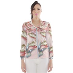 Glory Floral Exotic Butterfly Exquisite Fancy Pink Flowers Women s Windbreaker