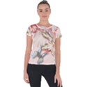 Glory Floral Exotic Butterfly Exquisite Fancy Pink Flowers Short Sleeve Sports Top  View1