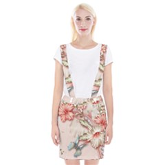 Glory Floral Exotic Butterfly Exquisite Fancy Pink Flowers Braces Suspender Skirt