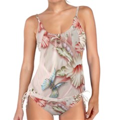 Glory Floral Exotic Butterfly Exquisite Fancy Pink Flowers Tankini Set by Jancukart