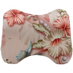 Glory Floral Exotic Butterfly Exquisite Fancy Pink Flowers Head Support Cushion