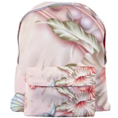 Glory Floral Exotic Butterfly Exquisite Fancy Pink Flowers Giant Full Print Backpack by Jancukart