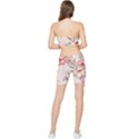 Glory Floral Exotic Butterfly Exquisite Fancy Pink Flowers Stretch Shorts and Tube Top Set View2