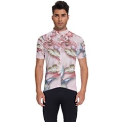 Glory Floral Exotic Butterfly Exquisite Fancy Pink Flowers Men s Short Sleeve Cycling Jersey by Jancukart