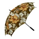 White And Yellow Floral Lilies Background Surface Golf Umbrellas View2