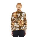 White And Yellow Floral Lilies Background Surface Women s Bomber Jacket View2