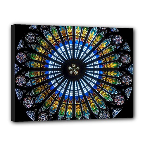 Mandala Floral Wallpaper Rose Window Strasbourg Cathedral France Canvas 16  X 12  (stretched)