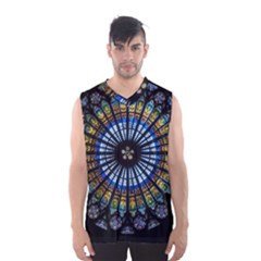 Mandala Floral Wallpaper Rose Window Strasbourg Cathedral France Men s Basketball Tank Top