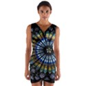 Mandala Floral Wallpaper Rose Window Strasbourg Cathedral France Wrap Front Bodycon Dress View1