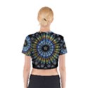 Mandala Floral Wallpaper Rose Window Strasbourg Cathedral France Cotton Crop Top View2