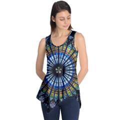 Mandala Floral Wallpaper Rose Window Strasbourg Cathedral France Sleeveless Tunic