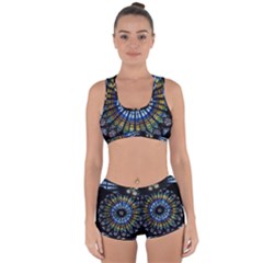 Mandala Floral Wallpaper Rose Window Strasbourg Cathedral France Racerback Boyleg Bikini Set