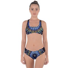 Mandala Floral Wallpaper Rose Window Strasbourg Cathedral France Criss Cross Bikini Set