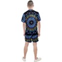 Mandala Floral Wallpaper Rose Window Strasbourg Cathedral France Men s Mesh Tee and Shorts Set View2