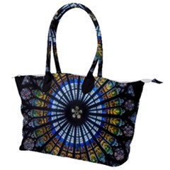 Mandala Floral Wallpaper Rose Window Strasbourg Cathedral France Canvas Shoulder Bag