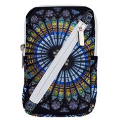 Mandala Floral Wallpaper Rose Window Strasbourg Cathedral France Belt Pouch Bag (large) by Jancukart