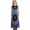 Mandala Floral Wallpaper Rose Window Strasbourg Cathedral France Kids  Satin Sleeveless Maxi Dress View1