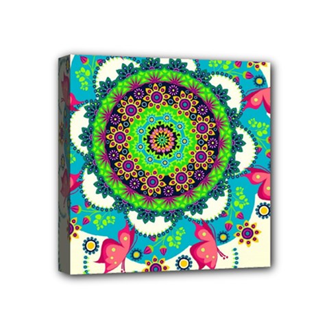 Artistic Pattern Mandala Mini Canvas 4  X 4  (stretched)