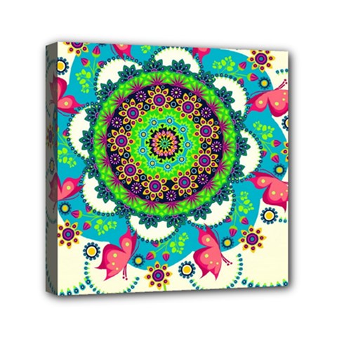 Artistic Pattern Mandala Mini Canvas 6  X 6  (stretched)