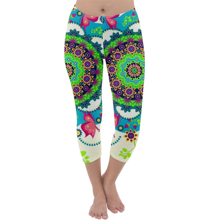 Artistic Pattern Mandala Capri Winter Leggings 