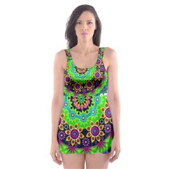 Artistic Pattern Mandala Skater Dress Swimsuit