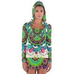 Artistic Pattern Mandala Long Sleeve Hooded T-shirt