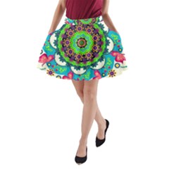 Artistic Pattern Mandala A-line Pocket Skirt